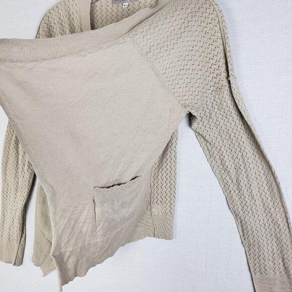 Pete & Greta Johnny Was Cardigan Open Front Lightweight Knit Cotton size L Ivory - Picture 4 of 10